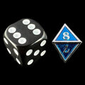 CLEARANCE TDSO Metal Fire Forge Silver & Sapphire Blue MINI 12mm D8 Dice