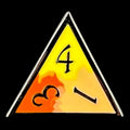 CLEARANCE TDSO Metal Fire Forged Multi Black Nickel Orange Red & Yellow D4 Dice