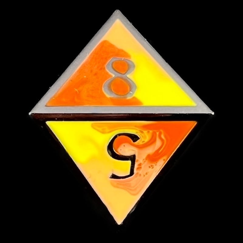 CLEARANCE TDSO Metal Fire Forged Multi Black Nickel Orange Red & Yellow D8 Dice