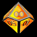 CLEARANCE TDSO Metal Fire Forged Multi Black Nickel Orange Red & Yellow Percentile Dice