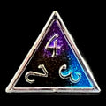 CLEARANCE TDSO Metal Fire Forged Multi Colour Silver Black Blue & Purple D4 Dice