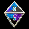 CLEARANCE TDSO Metal Fire Forged Multi Colour Silver Black Blue & Purple D8 Dice