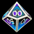 CLEARANCE TDSO Metal Fire Forged Multi Colour Silver Black Blue & Purple Percentile Dice