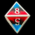 CLEARANCE TDSO Metal Fire Forged Multi Colour Silver Black Blue & Red D8 Dice