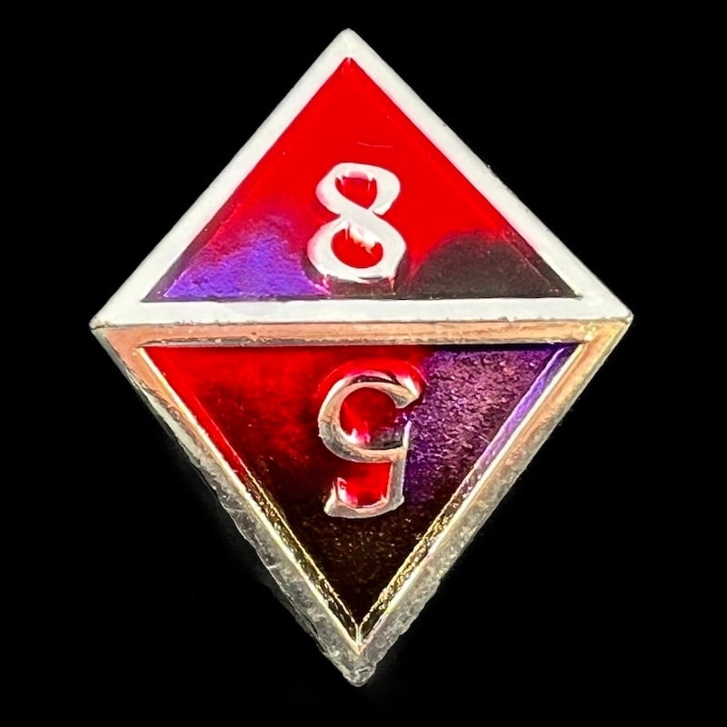 CLEARANCE TDSO Metal Fire Forged Multi Colour Silver Black Purple & Red D8 Dice