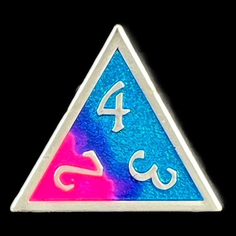 CLEARANCE TDSO Metal Fire Forged Multi Colour Silver Blue Pink & Purple D4 Dice