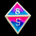 CLEARANCE TDSO Metal Fire Forged Multi Colour Silver Blue Pink & Purple D8 Dice