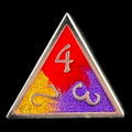 CLEARANCE TDSO Metal Fire Forged Multi Colour Silver Gold Purple & Red D4 Dice