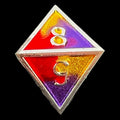 CLEARANCE TDSO Metal Fire Forged Multi Colour Silver Gold Purple & Red D8 Dice