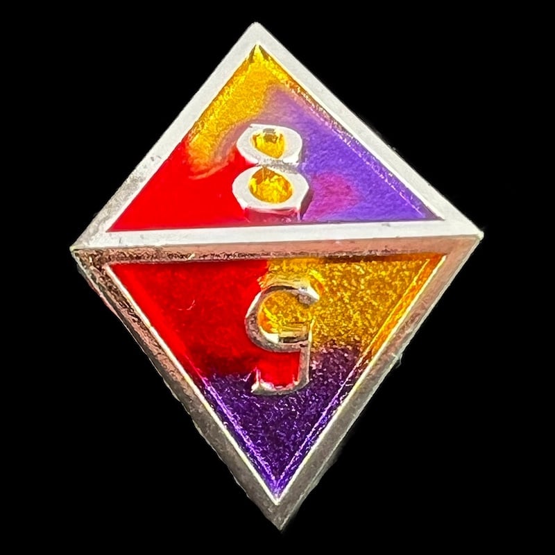 CLEARANCE TDSO Metal Fire Forged Multi Colour Silver Gold Purple & Red D8 Dice