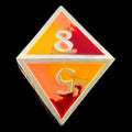 CLEARANCE TDSO Metal Fire Forged Multi Colour Silver Orange Red & Yellow D8 Dice