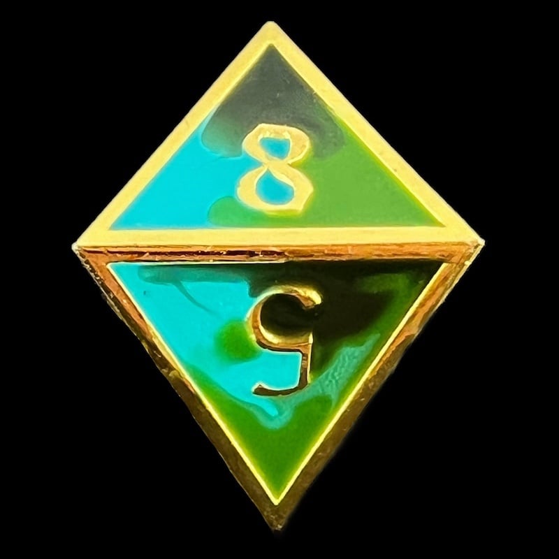 CLEARANCE TDSO Metal Fire Forged Multi Gold Black Green & Turquoise D8 Dice