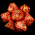 TDSO Metal Dragon Scale Flame & Gold 7 Dice Polyset