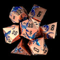 TDSO Metal Flying Dragon Copper & Blue 7 Dice Polyset