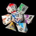 TDSO Metal Flying Dragon Silver & Rainbow 7 Dice Polyset