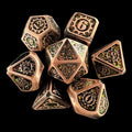 TDSO Metal Gears Antique Copper & Amber Mica 7 Dice Polyset