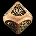 TDSO Metal Gears Antique Copper & Amber Mica D10 Dice