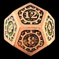 TDSO Metal Gears Antique Copper & Amber Mica D12 Dice