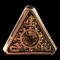 TDSO Metal Gears Antique Copper & Amber Mica D4 Dice