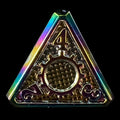 CLEARANCE TDSO Metal Gears Iridescent Rainbow D4 Dice