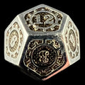 CLEARANCE TDSO Metal Gears Silver & Black D12 Dice