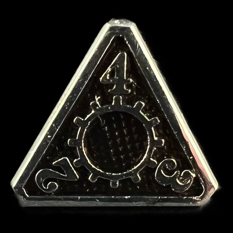 CLEARANCE TDSO Metal Gears Silver & Black D4 Dice