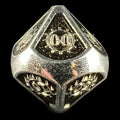 CLEARANCE TDSO Metal Gears Silver & Black Percentile Dice