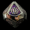 CLEARANCE TDSO Metal Gears Silver & Purple Mica D10 Dice