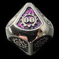 CLEARANCE TDSO Metal Gears Silver & Purple Mica Percentile Dice
