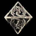 TDSO Metal Hollow Flying Dragon Antique Silver D8 Dice