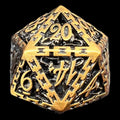 TDSO Metal Hollow Dragon Cage Antique Gold D20 Dice