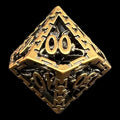 TDSO Metal Hollow Dragon Cage Antique Gold Percentile Dice