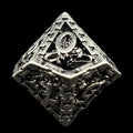 TDSO Metal Hollow Dragon Cage Antique Silver D10 Dice