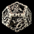 TDSO Metal Hollow Dragon Cage Antique Silver D12 Dice
