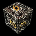 TDSO Metal Hollow Dragon Cage Black Nickel & Gold D6 Dice