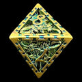 TDSO Metal Hollow Dragon Cage Gold & Green D8 Dice