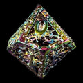 TDSO Metal Hollow Dragon Cage Iridescent D10 Dice