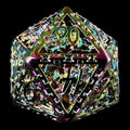 TDSO Metal Hollow Dragon Cage Iridescent D20 Dice