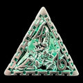 TDSO Metal Hollow Dragon Cage Silver & Green D4 Dice