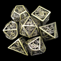 TDSO Metal Hollow Dragon Horde Antique Bronze 7 Dice Polyset