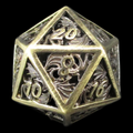 TDSO Metal Hollow Dragon Horde Antique Bronze D20 Dice
