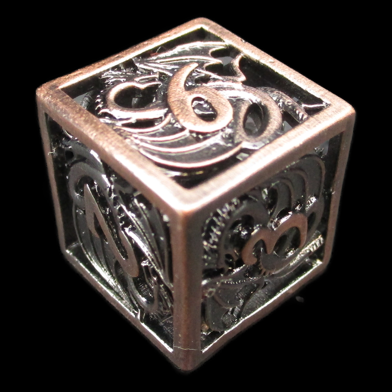 TDSO Metal Hollow Dragon Horde Antique Copper D6 Dice