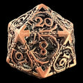 TDSO Metal Hollow Flying Dragon Antique Copper D20 Dice