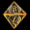 TDSO Metal Hollow Flying Dragon Antique Gold D8 Dice