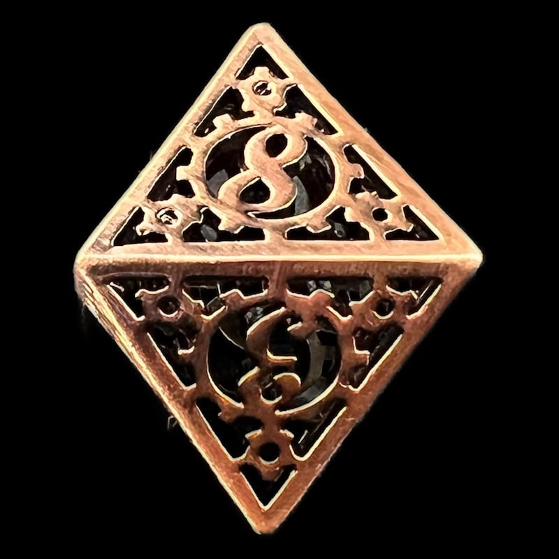TDSO Metal Hollow Gear Copper D8 Dice