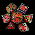 TDSO Metal Hollow Magician Iridescent & Red 7 Dice Polyset