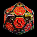 TDSO Metal Hollow Magician Iridescent & Red D20 Dice