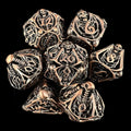 TDSO Metal Hollow Skeleton Antique Copper 7 Dice Polyset