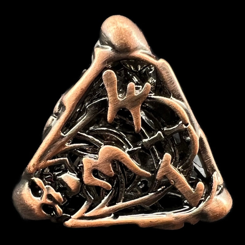 TDSO Metal Hollow Skeleton Antique Copper D4 Dice