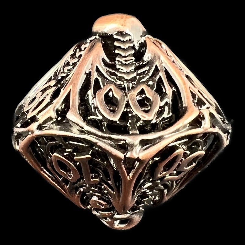 TDSO Metal Hollow Skeleton Antique Copper Percentile Dice
